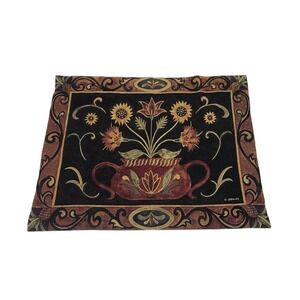 Vintage French Stunning Tapestry Flowers Tapestry Home Decor 100% Cotton 51x39
